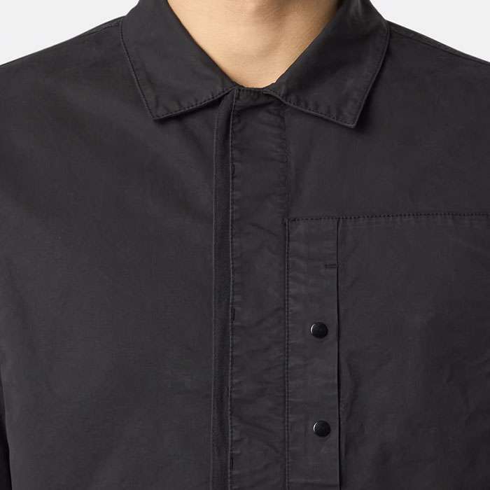 Рубашка черная Stone Island Supima Cotton Twill Stretch TC Overshirt 