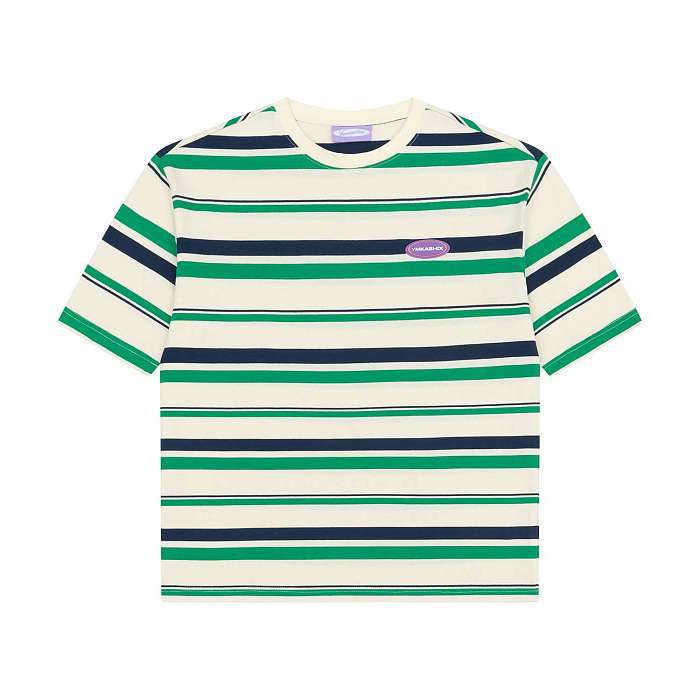 Футболка YMKASHIX Nineties бежевый/зеленый