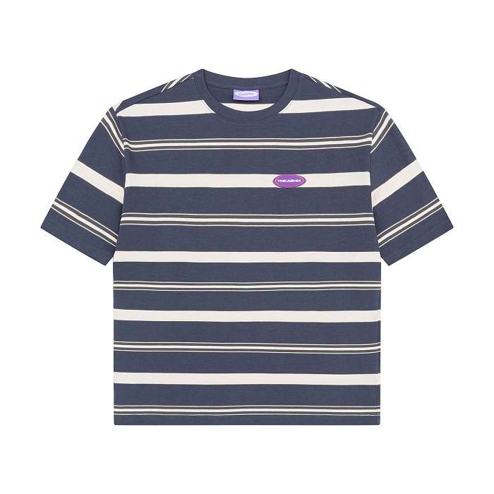 Футболка YMKASHIX Nineties серо-синий/бежевый 