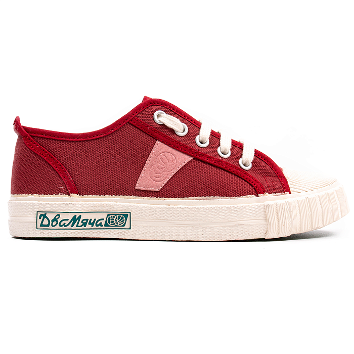 Кеды Два мяча 1976-11 низкие красные дефект цвета